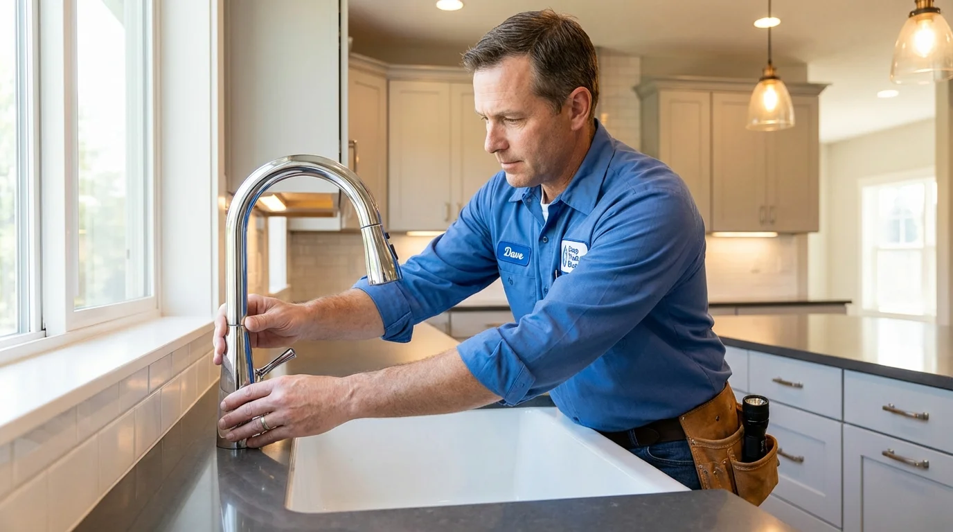 Kitchen faucet installation by Johns Plumbing LLC in Rocky Point