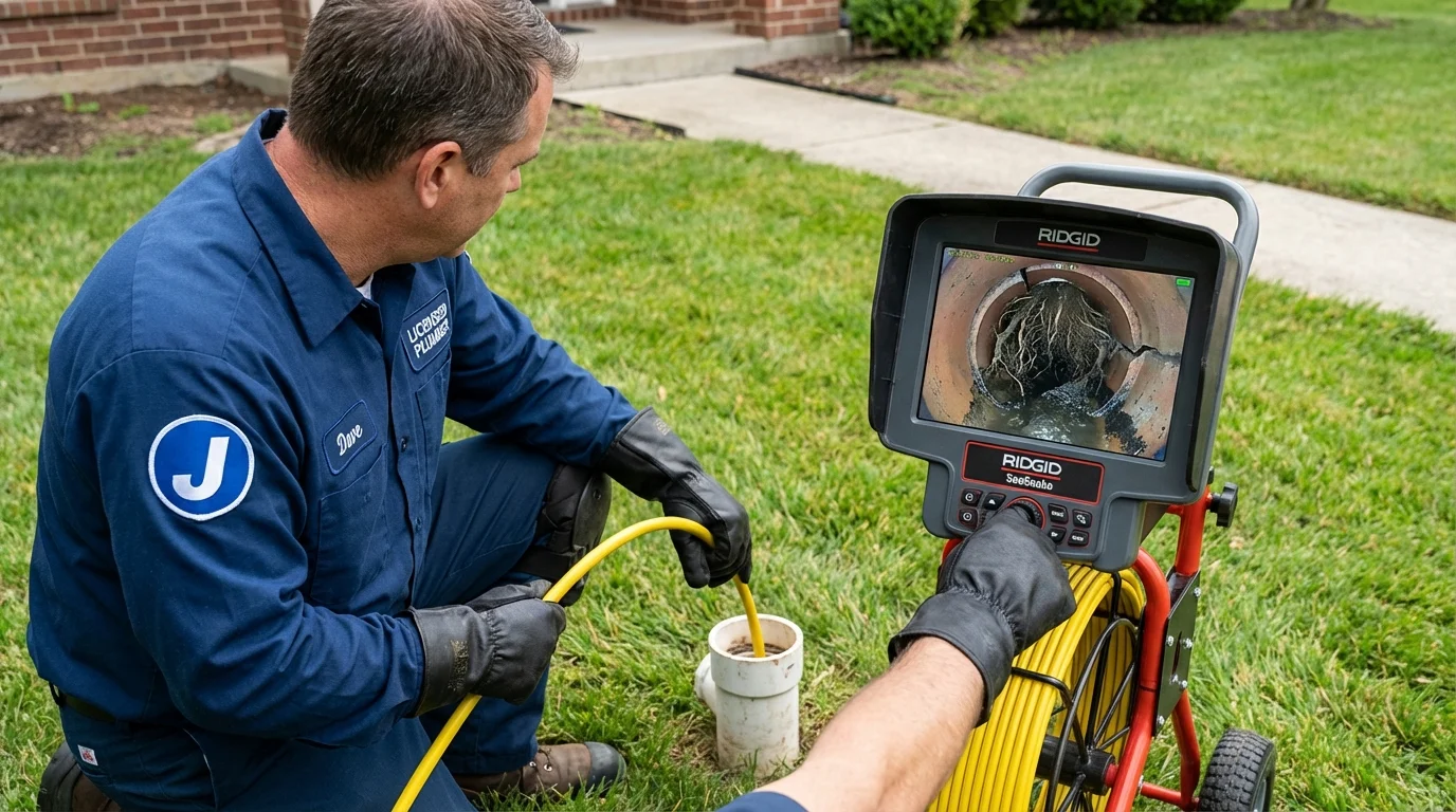 Sewer camera inspection being performed by Johns Plumbing LLC in Rocky Point